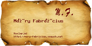 Móry Fabrícius névjegykártya