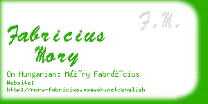 fabricius mory business card
